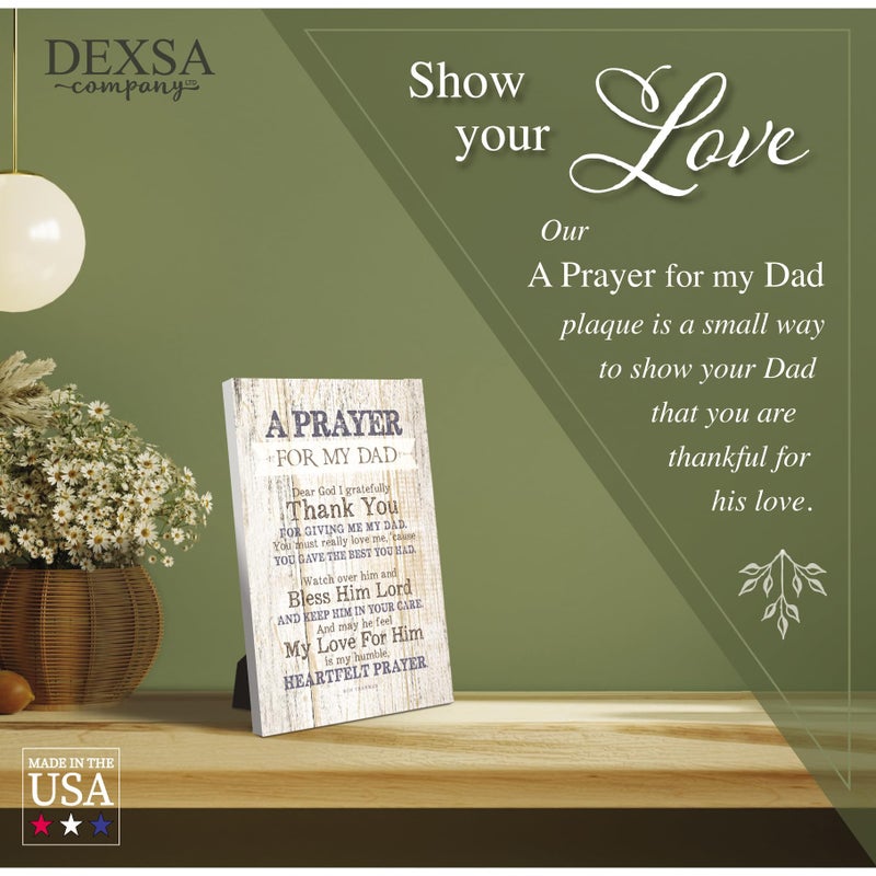 DEXSA Prayer for My Dad Wood Frame Wall Plaque for Fatherâ€™s Day, Birthday Gift for Dad | Made in USA | Bonus Dad Gift, Father-in-Law Picture Frame | Best Dad Plaque from Son or Daughter | 6x9 inches - Image 3